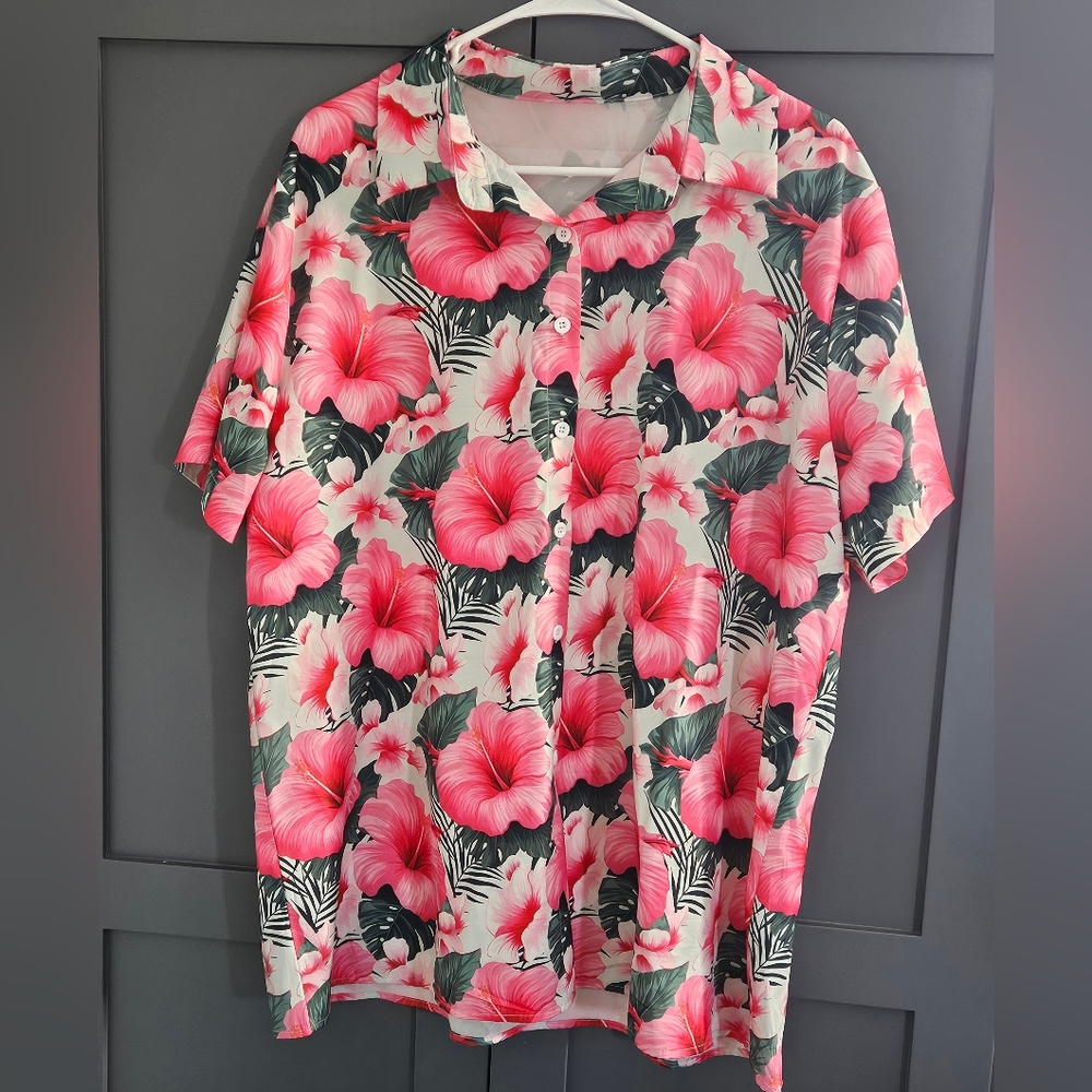 Hawaiian  button up 2X